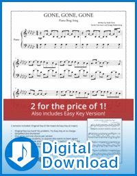 Gone Gone Gone - Phillip Phillips - simplified and easy piano sheet music