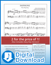 Payphone - Maroon 5 - simplified and easy piano sheet music
