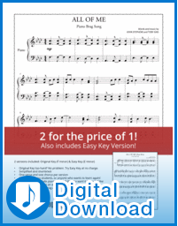 All of Me - John Legend simplified and easy piano sheet music