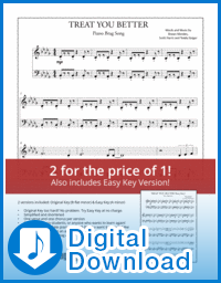 Treat You Better - Shawn Mendes simplified and easy piano sheet music